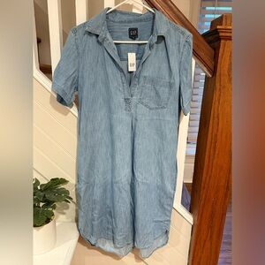 GAP Soft Blue Denim Shirt Dress